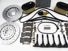 Maserati Ghibli Quattroporte brake pads rotors filters coils belt service kit #331