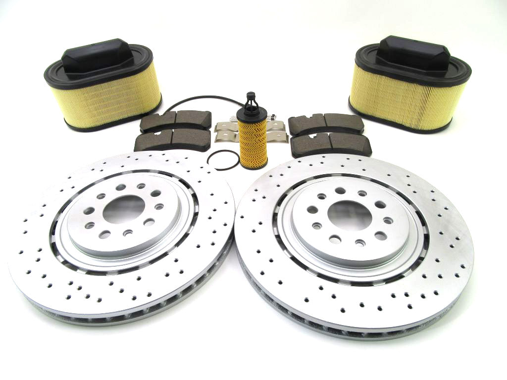 Maserati Ghibli Quattroporte front brake pads rotors filters service kit #871