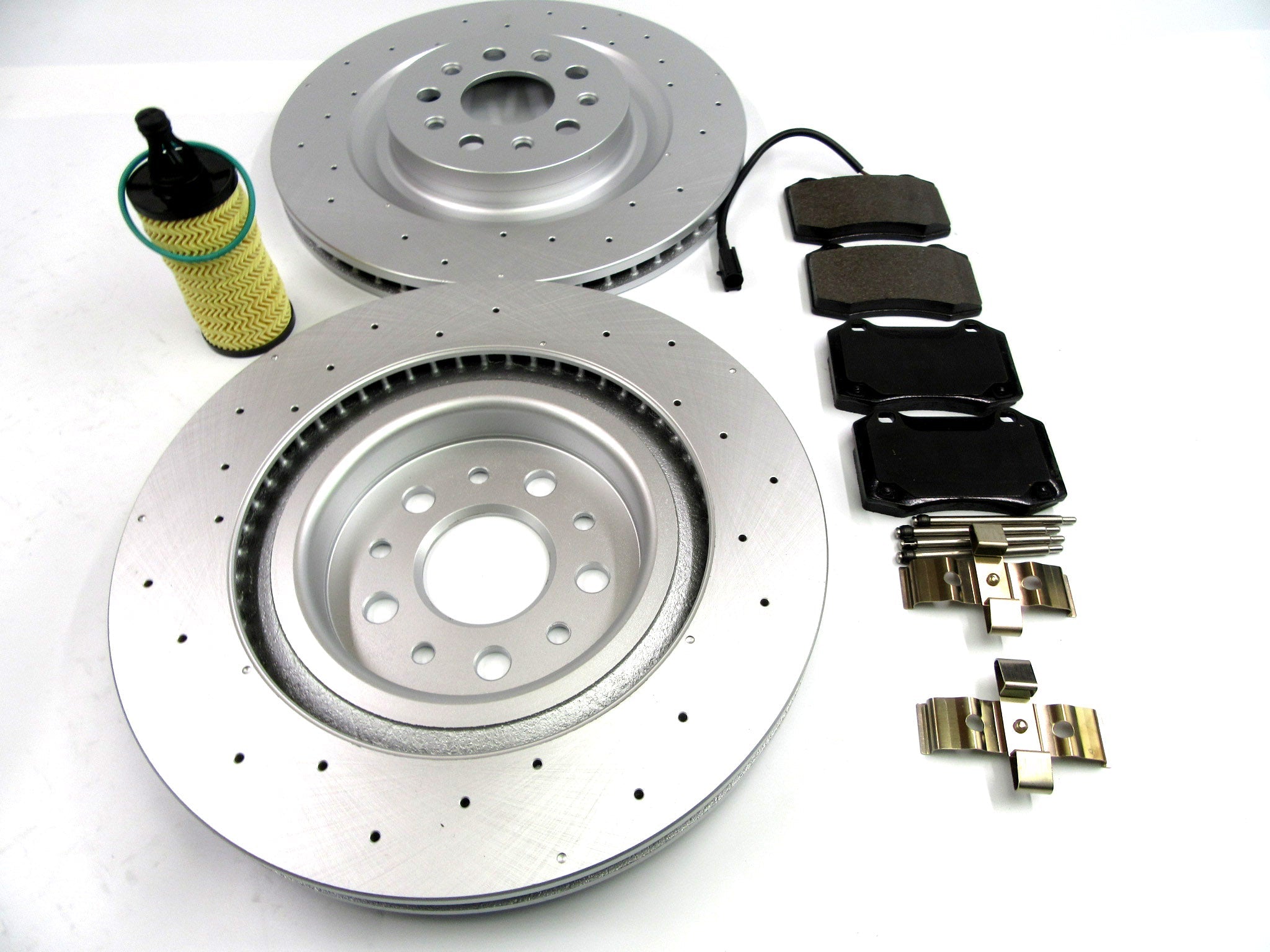 Maserati Ghibli Quattroporte 17-24 front rear brake pads & rotors FREE OIL FILTER #529