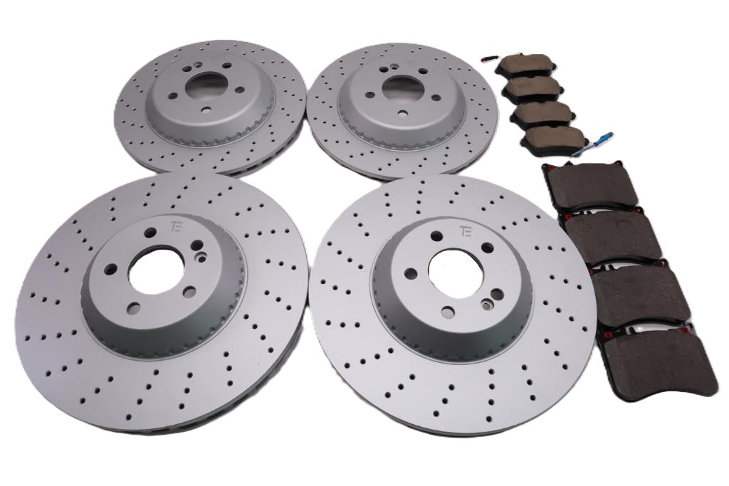 Mercedes S Class S550 S560 S450 front and rear brake pads & rotors TopEuro #2713