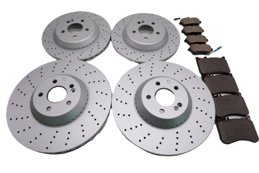 Mercedes S Class S550 S560 S450 front and rear brake pads & rotors TopEuro #2713