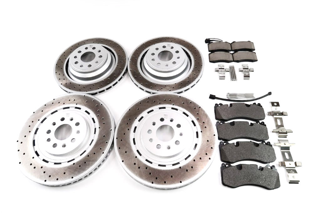 Maserati Quattroporte GTS 3.8 V8 front rear brake pads & rotors TopEuro #1553