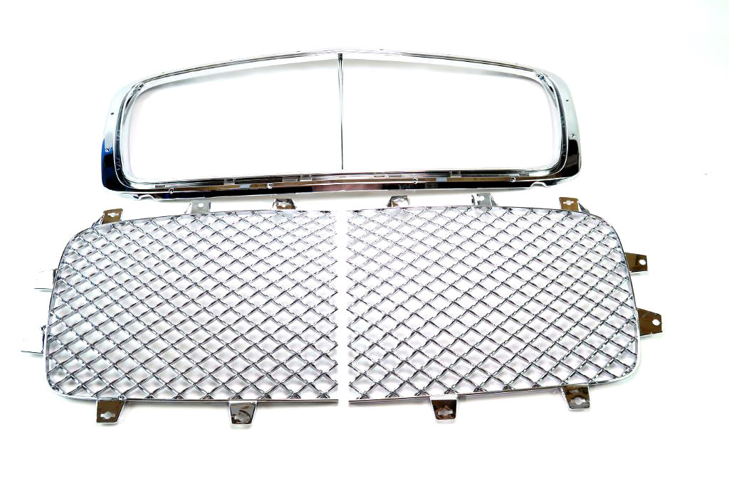 Bentley Continental Gtc Gt main radiator grille chrome 4 pieces #1024