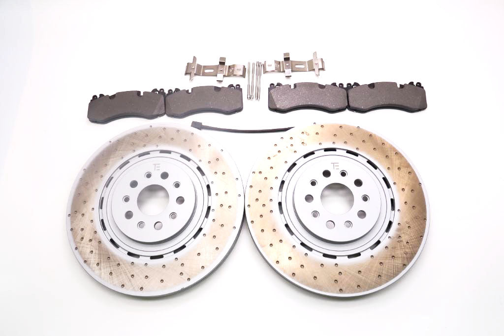 Maserati Ghibli 3.8 Trofeo front brake pads & rotors Low Dust TopEuro #2691