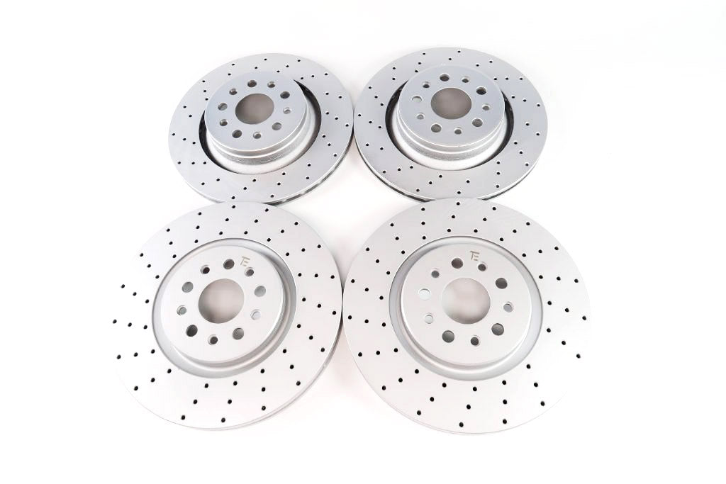 Maserati Levante front rear brake pads & drilled rotors upgrade TopEuro #1221