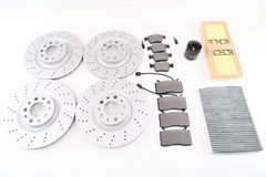 Alfa Romeo Giulia filters & front rear brake pads rotors drilled upgrade TopEuro #1303