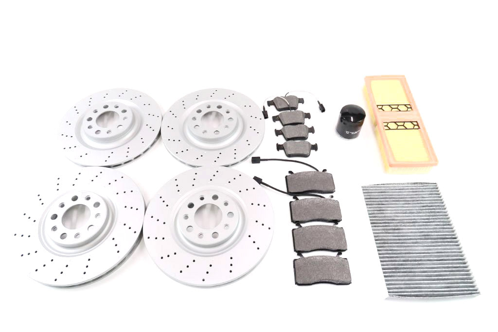 Alfa Romeo Giulia filters & front rear brake pads rotors drilled upgrade TopEuro #1303