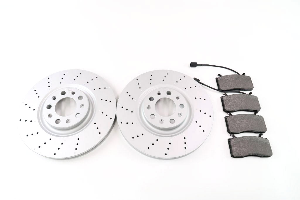 Alfa Romeo Giulia front brake pads & drilled upgraded rotors TopEuro #1306