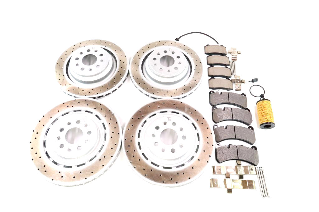 Maserati Ghibli Quattroporte front rear brake pads rotors + oil filter 2014-16 #1332